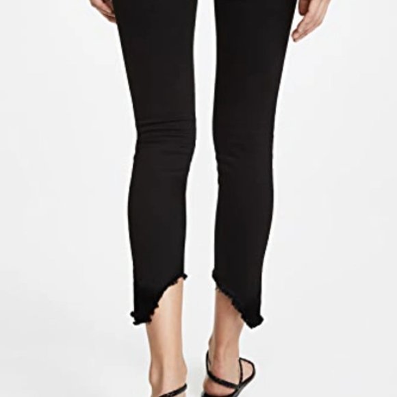 Rag & Bone Jeans Capri Mid Rise Skinny Destroyed Step Hem Black Hampton Size 27 - Picture 2 of 16
